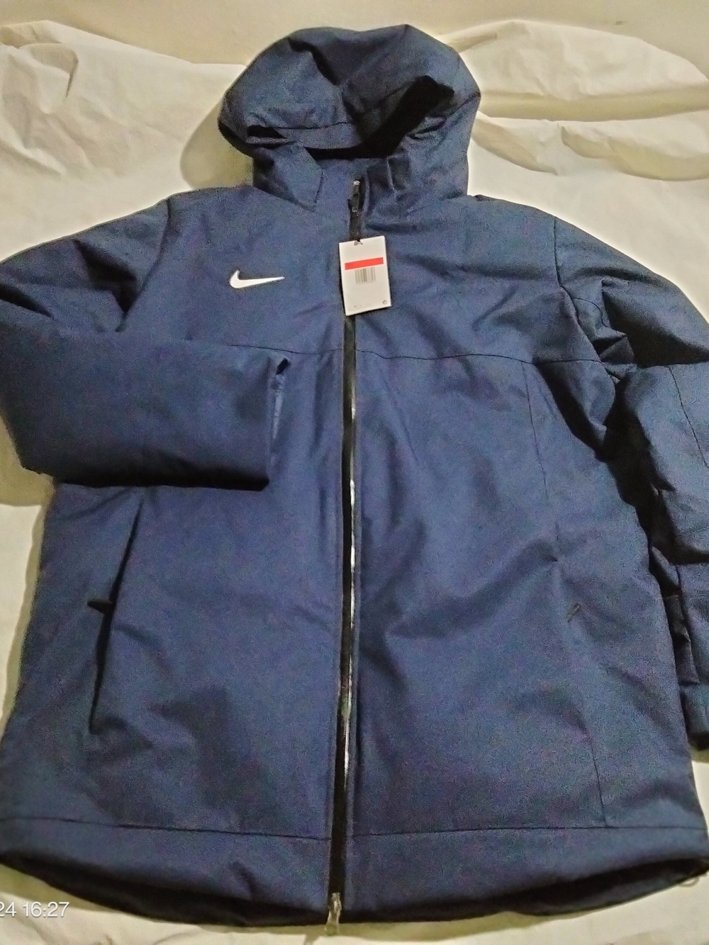 Nike Men's L Down Parka Jacket Navy Blue Football Sideline Coat NWT DJ6526-419